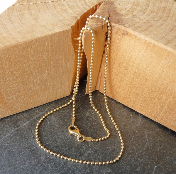 Collier Kugel Kette 1,5mm Silber 925, vergoldet oder rose vergoldet 60cm