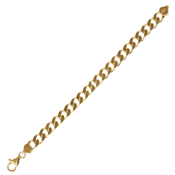 Armband 11,3mm Panzerkette Silber 925 vergoldet 20-21cm
