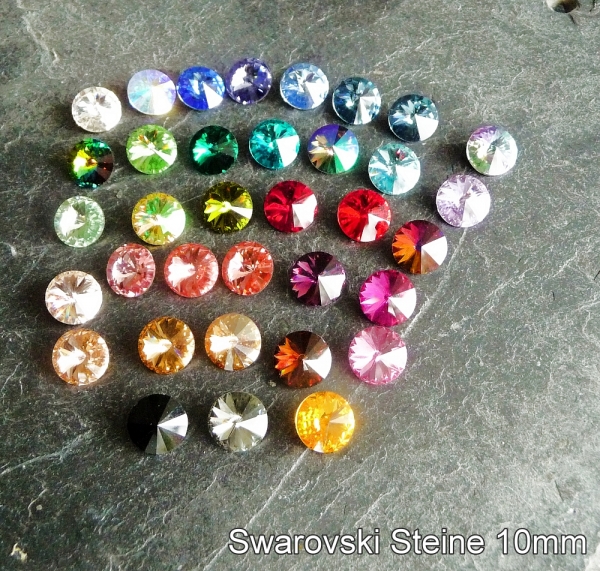 Anhänger Edelstahl rosévergoldet 22mm mit Kristall Elements nach Wahl