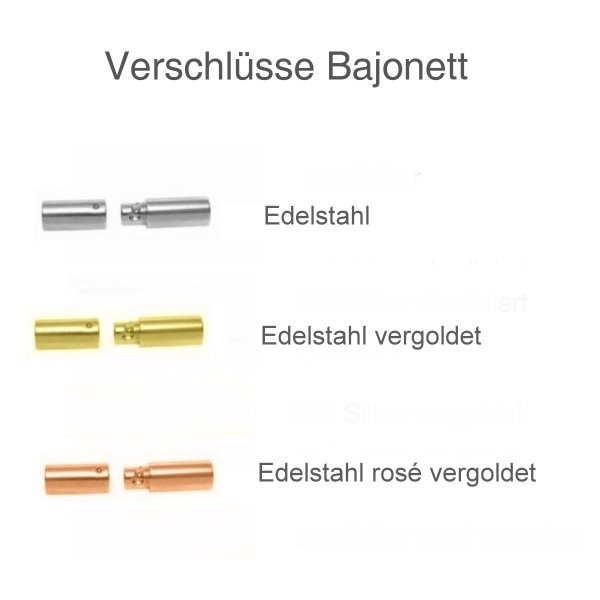 Kautschukbänder 2-3mm 10 Farben mit Edelstahl Bajonett