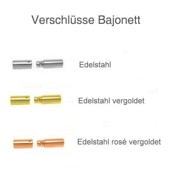 Collier Baumwollkordel 2mm mit Bajonett Edelstahl