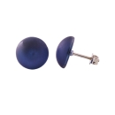 Ohrstecker Ohrring 12mm Kunststoff blau-transparent-eismatt Stift silberfarben