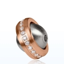 Wechselschliesse Planet Kugel matt 14mm Ring rose Zirkonia Edelstahl