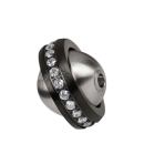 Wechselschliesse Planet Kugel matt 14mm Ring schwarz  Zirkonia Edelstahl