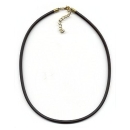 Rundschnur 4mm Vollgummikette Naturkautschuk Verschluss goldfarbig 42cm