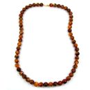 Kette 14mm Kunststoffperlen bernstein-farbig-marmoriert 80cm