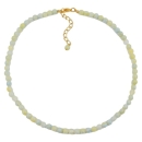Kette 6mm Kunststoffperlen gelb-grün-blau-weiß-marmoriert 42cm