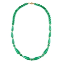 Kette 8mm Kunststoffperlen seidig-grün 60cm