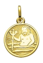 Anhänger Sternzeichen Wassermann rund 12mm 8Kt 333 GOLD