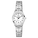 SELVA Damen Quarz Armbanduhr mit Edelstahlband Zifferblatt weiß Ø 27mm
