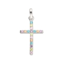 Anhänger 20,8x12mm Kreuz mit Zirkonias farbig Silber 925
