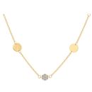 Collier Rundanker Kette mit Zirkoniaanhänger rund 4,5mm aus 333 Gold 42+3cm