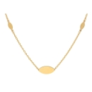 Collier Rundanker Kette mit ovalen Zwischenplatten aus 333 Gold 42+3cm