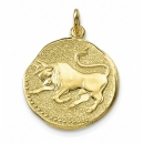 Anhänger Sternzeichen Stier Relief rund 18mm 8Kt 333 GOLD