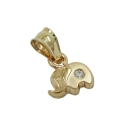 Anhnger 5x7mm kleiner Elefant mit Zirkonia matt-glnzend 9Kt GOLD