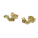 Ohrstecker Ohrring 4x8mm Wurm matt-glnzend farbig 9Kt GOLD