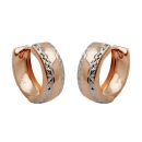 Creole 12x5mm Klappscharnier bicolor rhodiniert diamantiert 9Kt Rotgold
