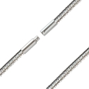 Exklusives Collier Edelstahl La-Ola 4mm mit Bajonettverschluss 55cm