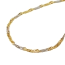 Collier Singapurkette bicolor 45cm 9Kt GOLD