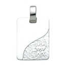Anhänger Gravurplatte 13x18mm Sternzeichen Zwilling 925 Silber
