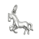 Anhänger 14x13mm Pferd matt-glänzend rhodiniert Silber 925