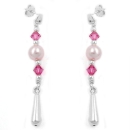 Stecker Hänger rosa Kegel Silber 925