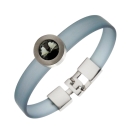Armband PVC Farben und Stein Edelstahl mit Kristall nach Wahl