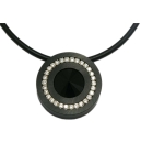 Anhänger Edelstahl black 22mm mit Kristall Elements nach Wahl