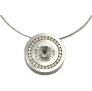 Anhänger Edelstahl 22mm mit Kristall Elements nach Wahl