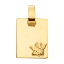 Anhänger Gravurplatte Amor eckig 9x12mm 14Kt 585 Gold