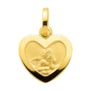 Anhänger Medaille Herz Amor Engel "Gott schütze Dich" 333 GOLD