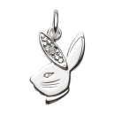 Anhänger Hasenkopf bunny mit Zirkonia Silber 925