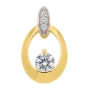 Anhänger oval 14,5mm mit Zirkonia 8Kt 333 GOLD