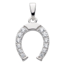 Anhänger 12,4x11mm  Hufeisen Zirkonia glänzend Silber 925