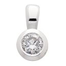 Anhänger rund 5mm Zirkonia Zargenfassung 925 Silber