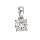 Anhänger 4,5mm rund mit Diamanten 0,06ct 14Kt 585 WEISSGOLD