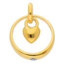 Anhänger Taufring 11,6mm Zirkonia Herz 333 GOLD