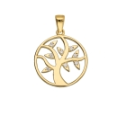 Anhänger 18mm Lebensbaum mit Zirkonias 8Kt 333 GOLD