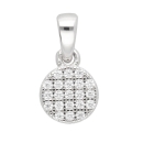 Anhänger rund 7,3mm Zirkonias 925 Silber