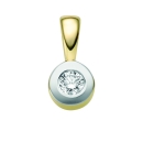 Anhänger 5,5mm rund bicolor mit Diamant 0,10ct 14Kt 585 GOLD