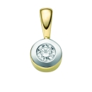 Anhänger 5,8mm rund bicolor mit Diamant 0,15ct 14Kt 585 GOLD