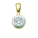 Anhänger 6mm rund bicolor mit Diamant 0,20ct 14Kt 585 GOLD