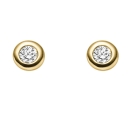 Ohrstecker rund 4,1mm mit Diamant 0,10ct 14Kt 585 GOLD