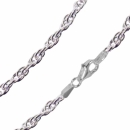 Kette Collier Doppelankerkette gedreht Silber 925, vergoldet, rosé vergoldet 45cm