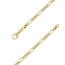 Collier Kette 3,4mm Figarokette 14Kt GOLD 50cm