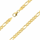 Armband Figaro Muster 4.4mm Silber 925 vergoldet 19cm
