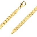 Collier Kette Panzer 4mm Silber 925 vergoldet 60cm