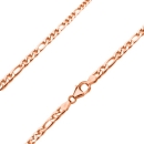 Kette Collier 3,2mm Figaro Panzer Silber 925 rose vergoldet 70cm