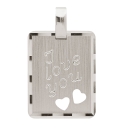 Anhänger Gravurplatte 18,1x14,1mm - I love you - Silber 925