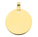 Anhänger Gravurplatte rund 18mm 14Kt 585 Gold